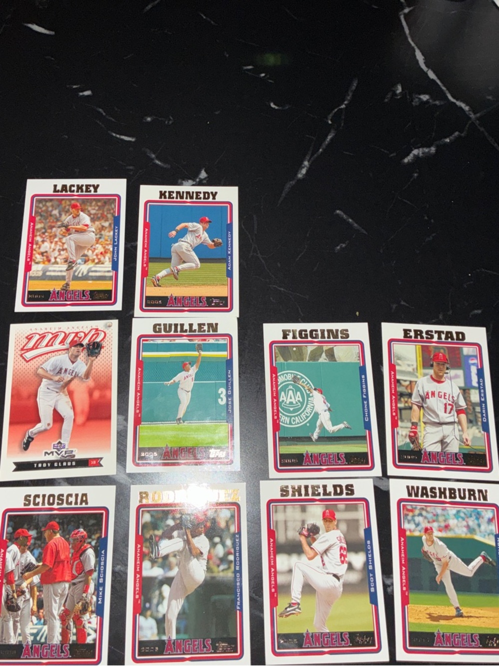 Anahiem Angels Baseball Card Set - 10 cards - 2005 / 2004
